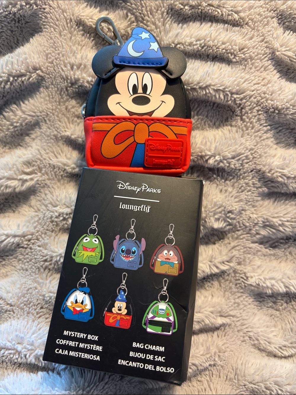 Loungefly Mickey Sorcerer Bag Charm - Black, Blue, Red